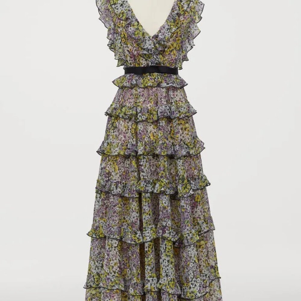 Giambattista Valli in x H&M Floral Maxi Tiered Gown Dress